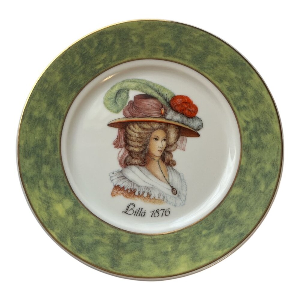 Vintage St. Martin Limoges Lilla 1876 Portrait Plate Hand Decorated San Marino 7